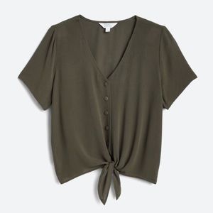 market & spruce lilo button down tie front shirt